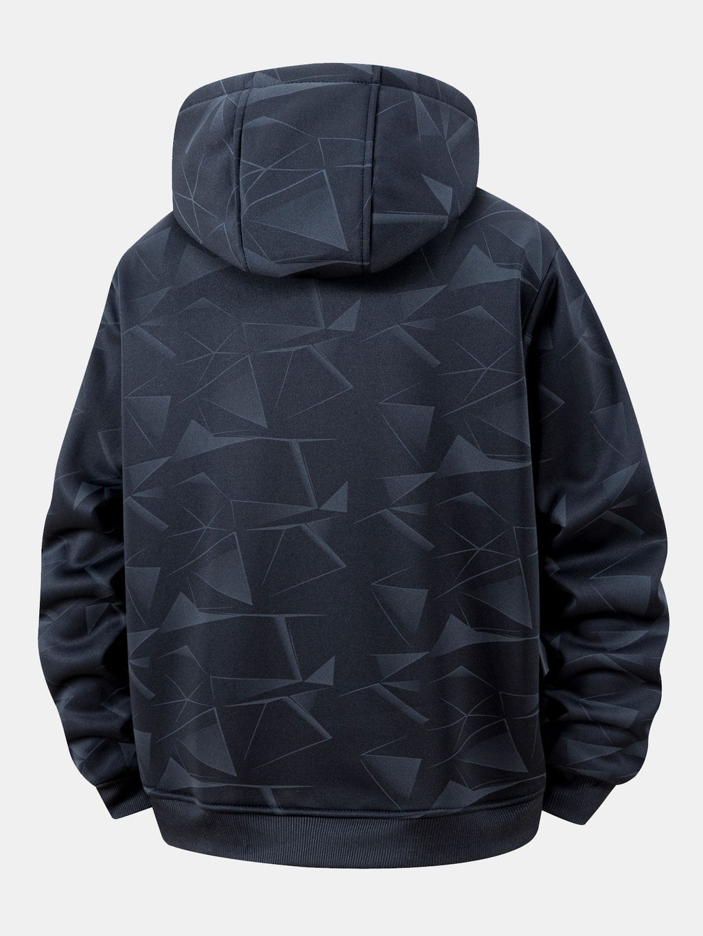 Kapuzenjacke mit Reißverschluss, Teddyfutter und geometrischem Muster