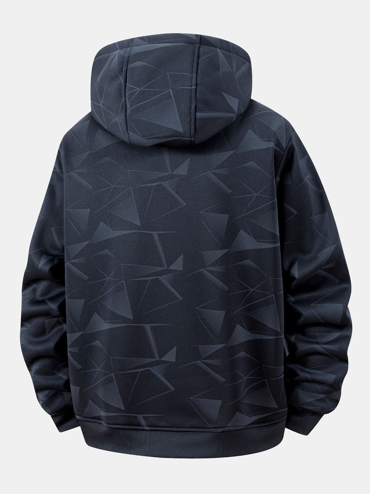 Kapuzenjacke mit Reißverschluss, Teddyfutter und geometrischem Muster