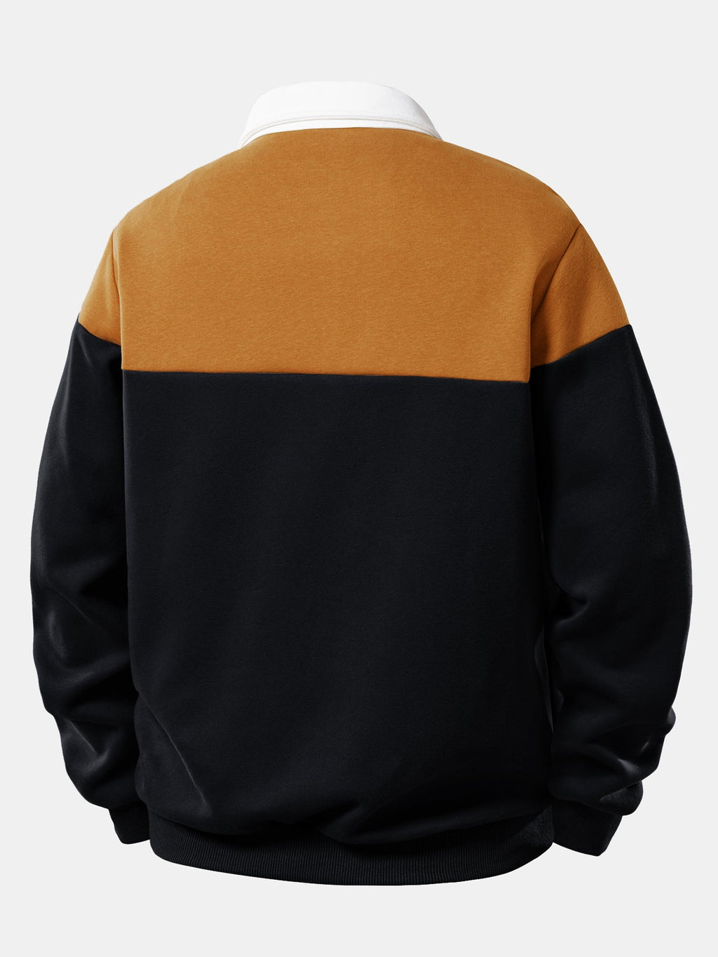 Contrast Polo Collar Sweatshirt