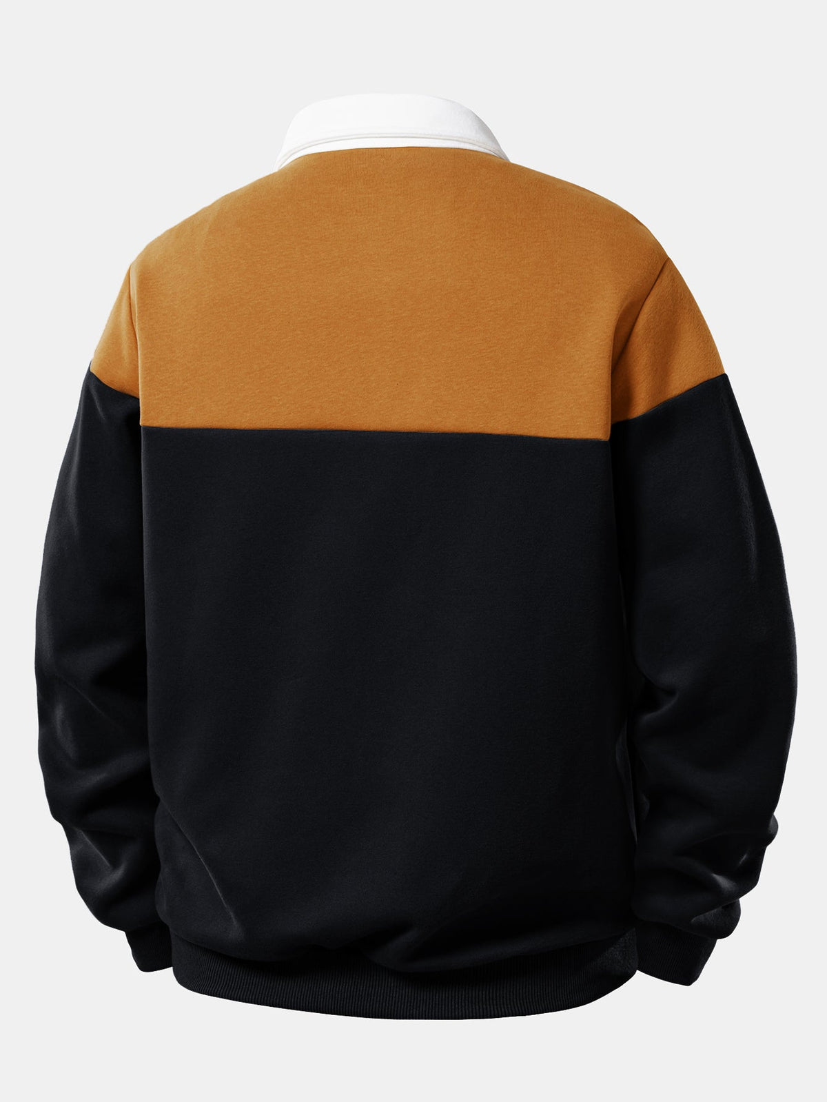 Contrast Polo Collar Sweatshirt