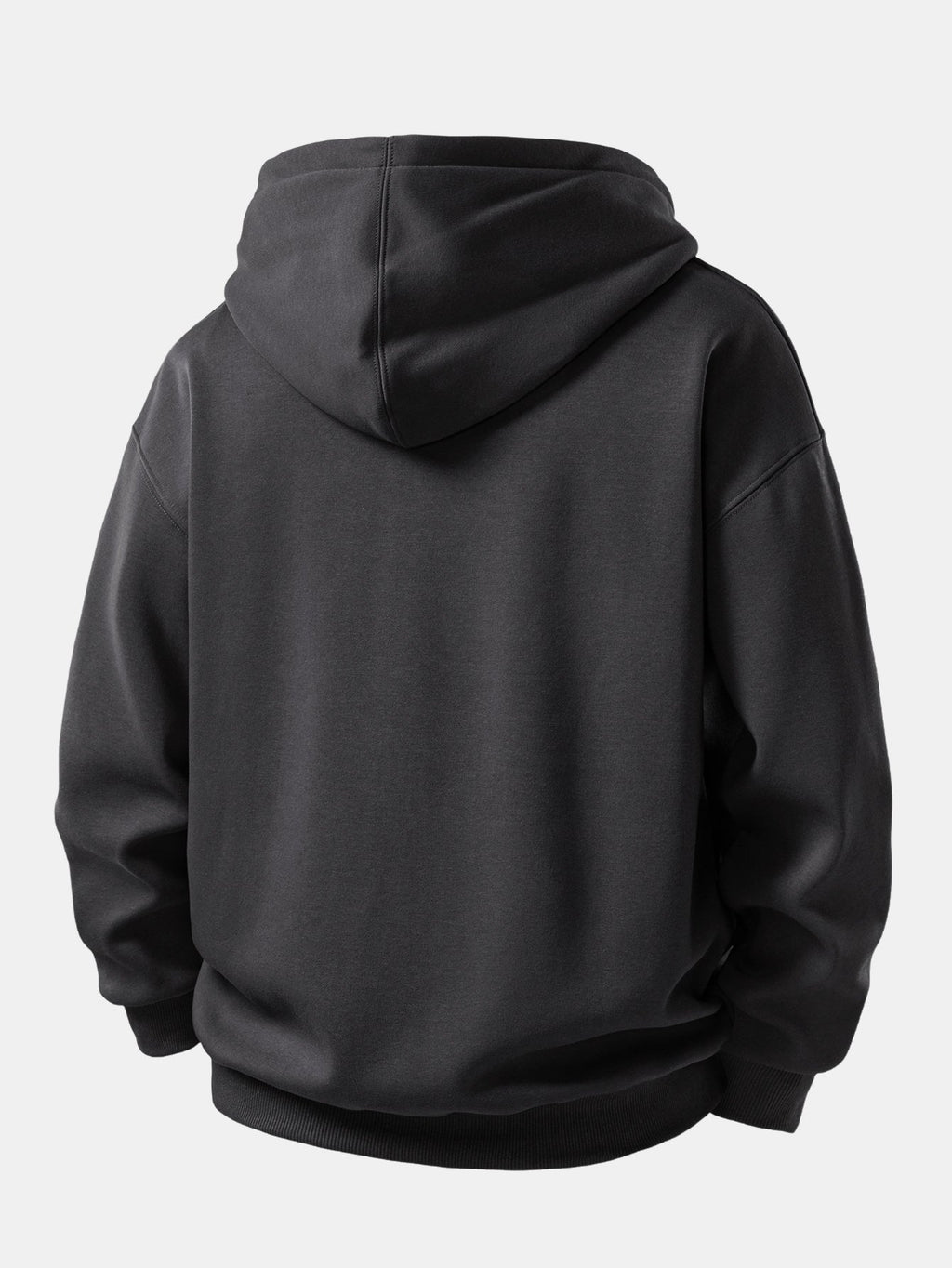 Smiley Face Print Plush Fleece Lined Zip-Up Hoodie