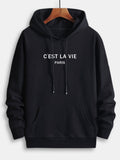 Paris Letter Print Cotton Hoodie