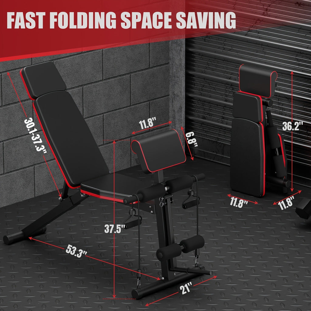 Adjustable Weight Bench in a Foldable 14-in-1 770lb Capacity Design for Full Body Strength Training at Home