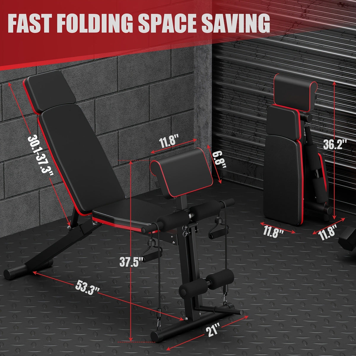 Adjustable Weight Bench in a Foldable 14-in-1 770lb Capacity Design for Full Body Strength Training at Home
