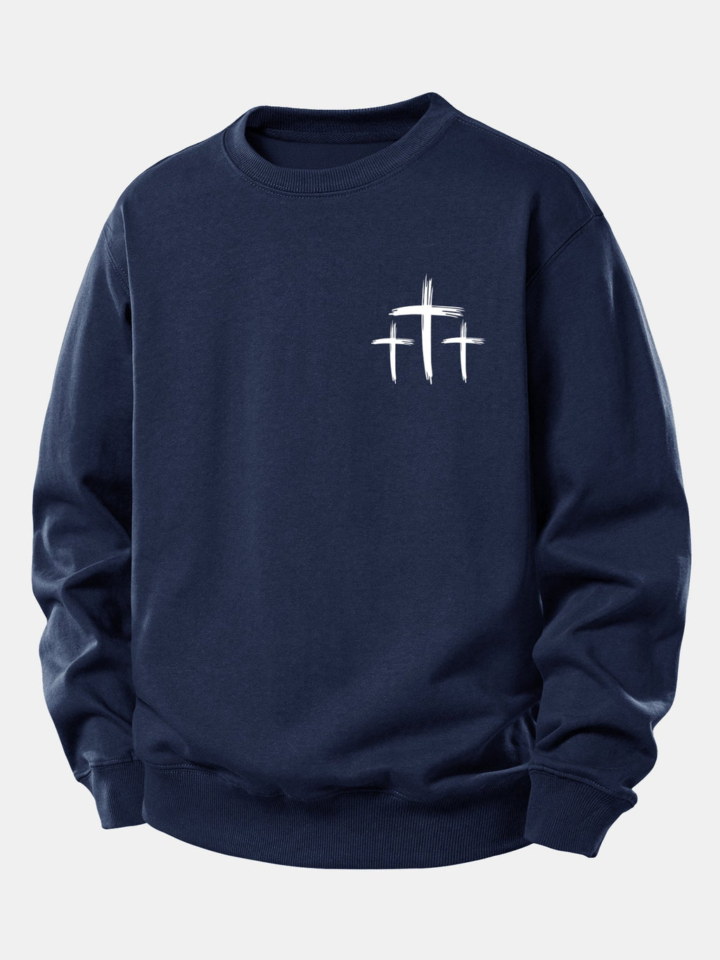 Faith Over Fear Cross Print Relax Fit Sweatshirt