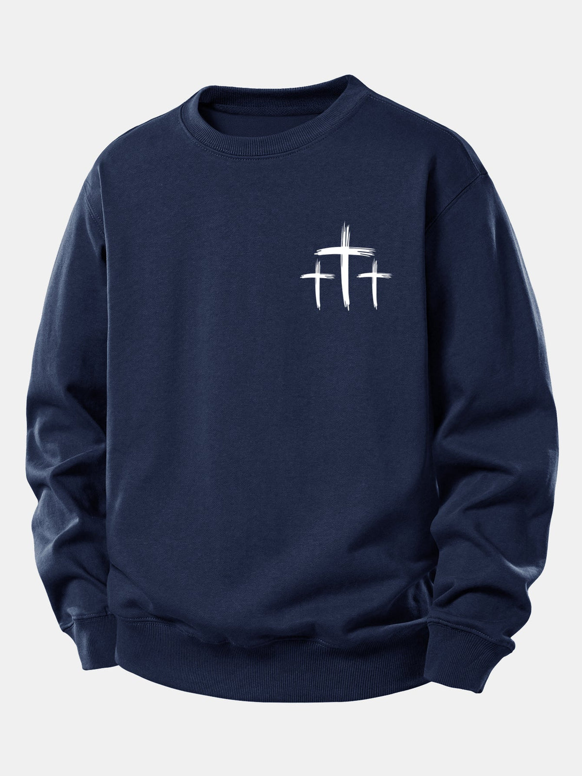 Faith Over Fear Cross Print Relax Fit Sweatshirt
