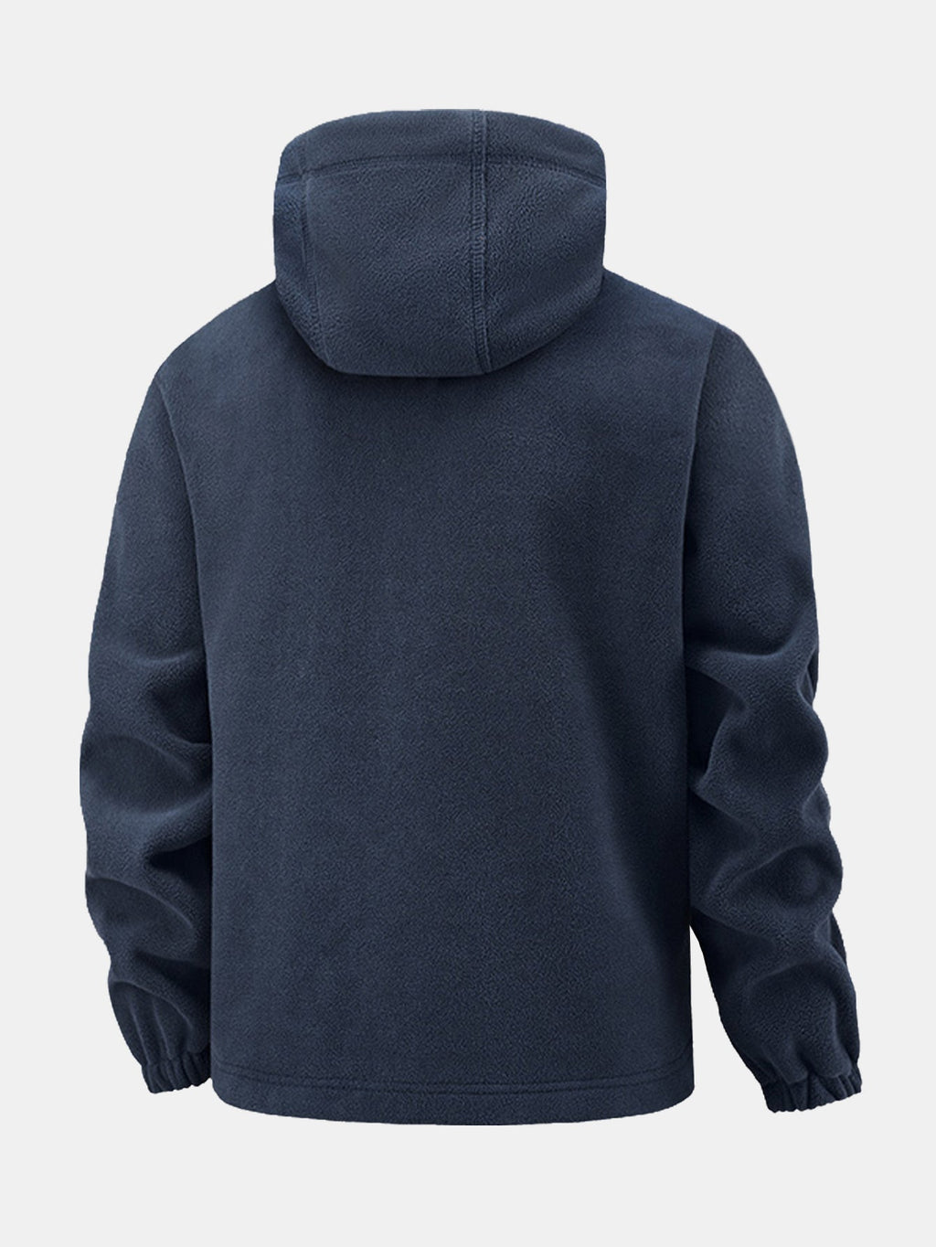 Polar Fleece Zipper Pocket Hooded Coat