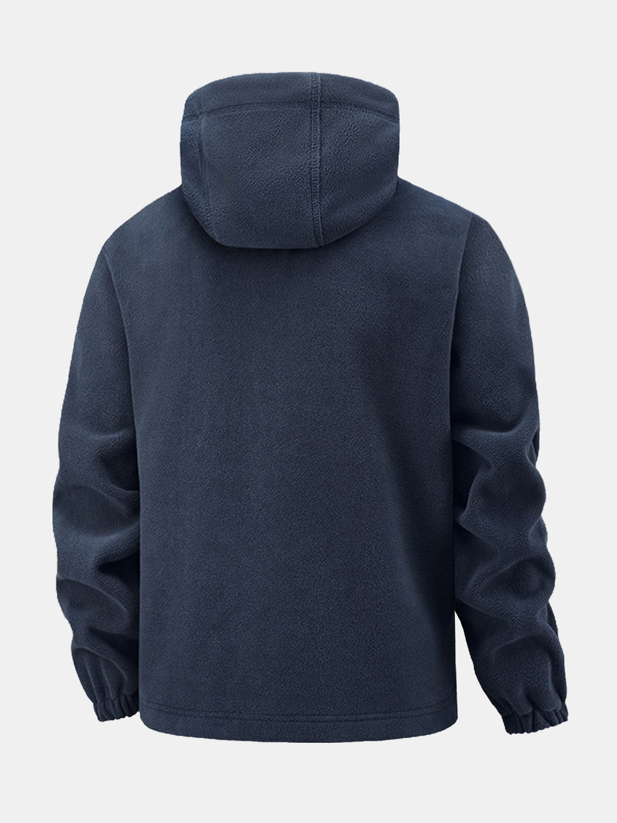 Polar Fleece Zipper Pocket Hooded Coat