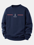 Paris Stripe Print Relax Fit Sweatshirt