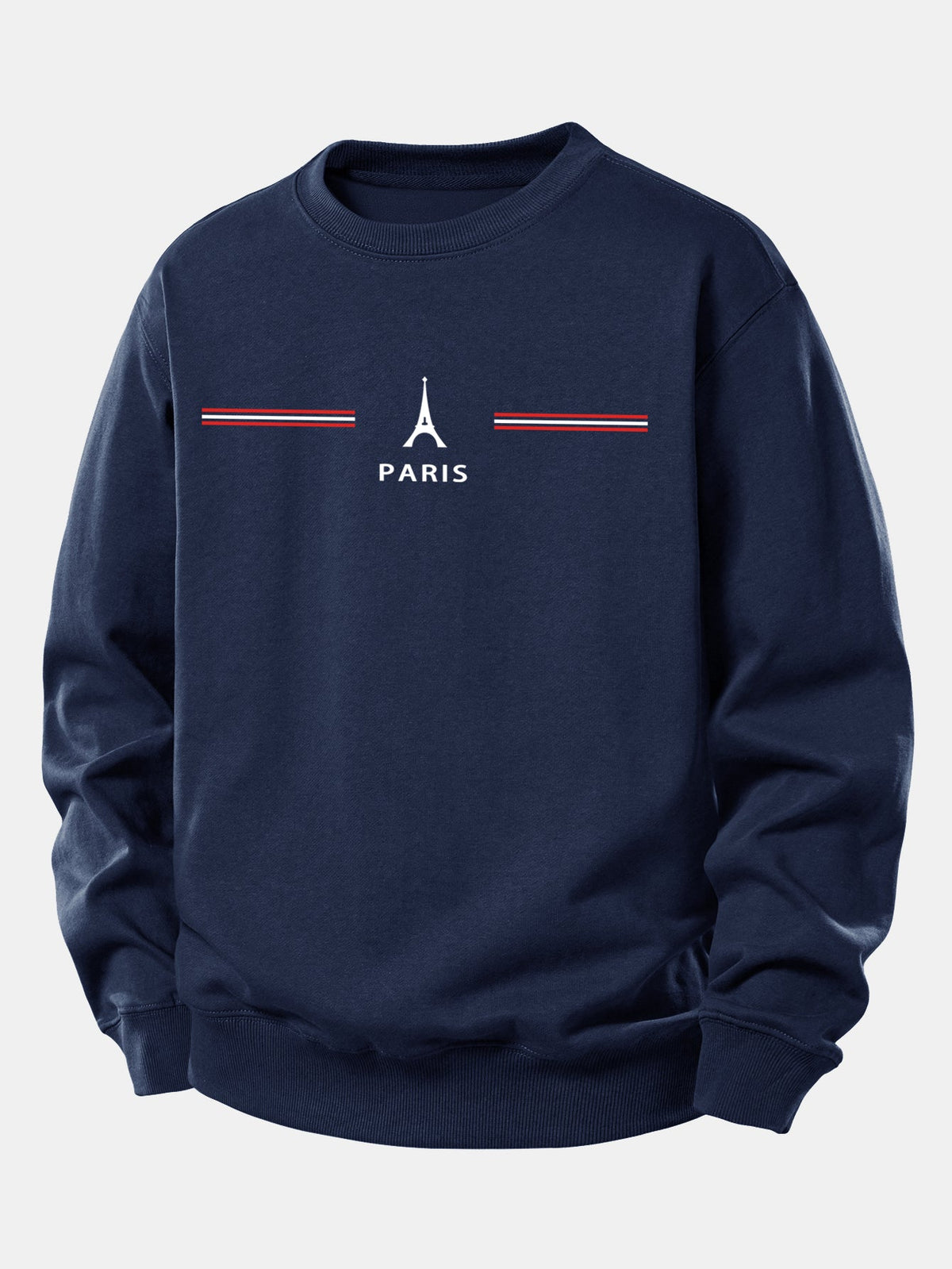 Paris Stripe Print Relax Fit Sweatshirt