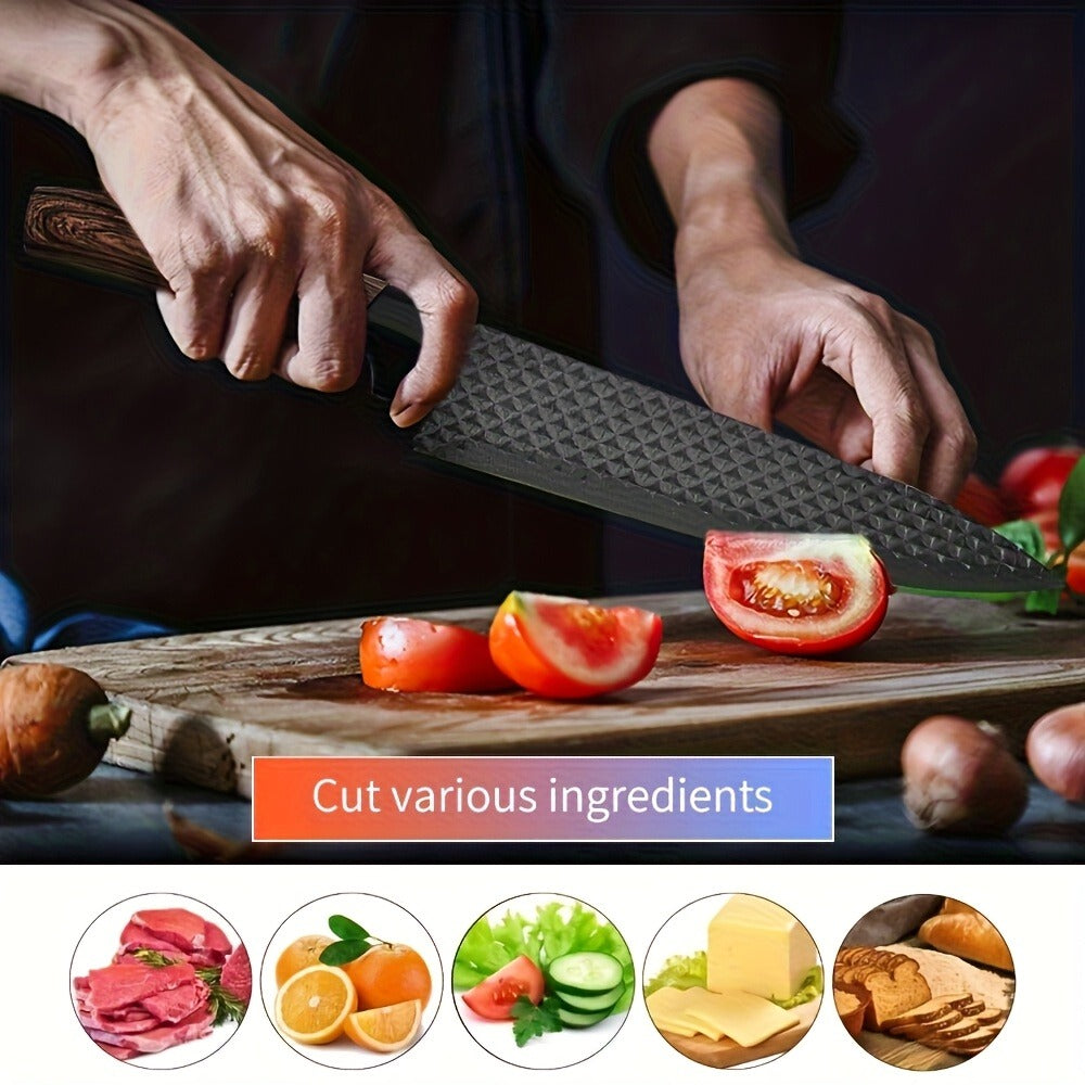 Kitchen Knife Set 6- or 7-Piece High-Carbon Stainless Steel with Wood Handles, Shears and Peeler