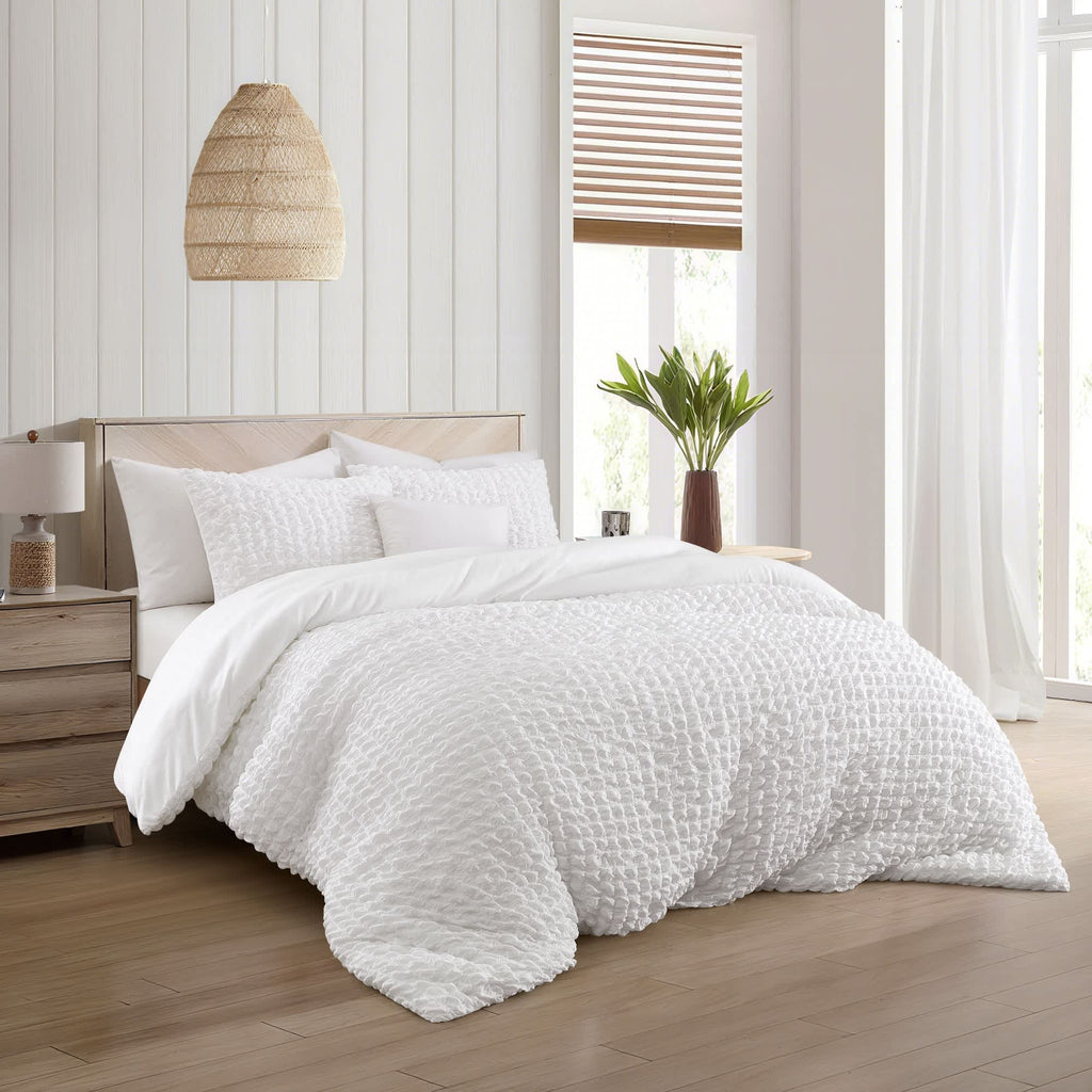 Nanshing Dolton Seersucker Microfiber Stiching 3 Piece Comforter Set