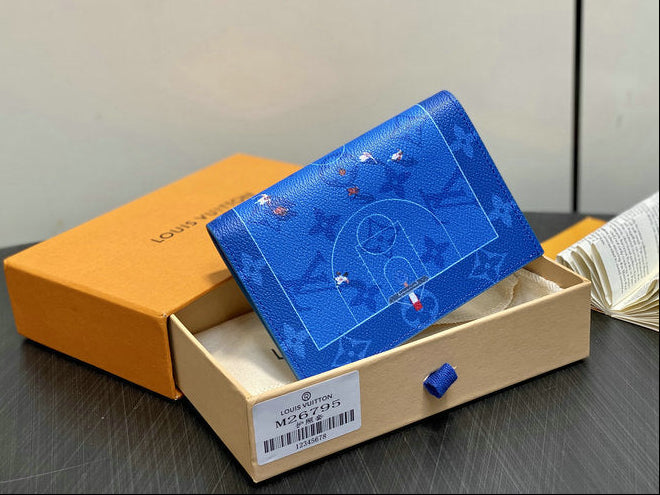 Louis Vuitton Basketball Court Monogram Compact Wallet — Blue