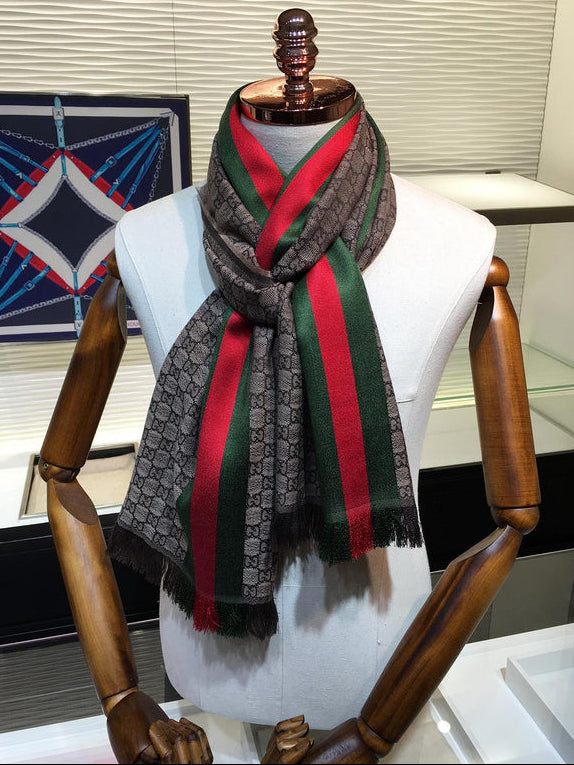 Gucci GG Monogram Web Stripe Scarf