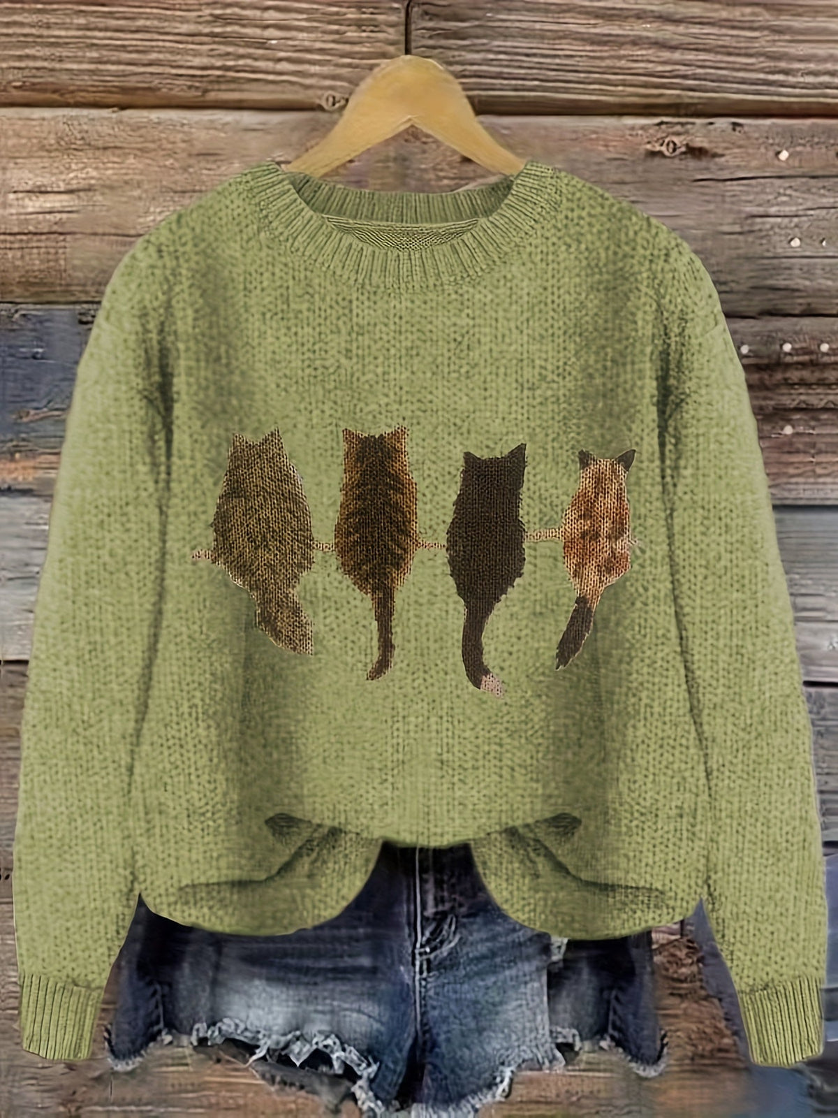 Talia | Gemütlicher Pullover mit Katzenmuster