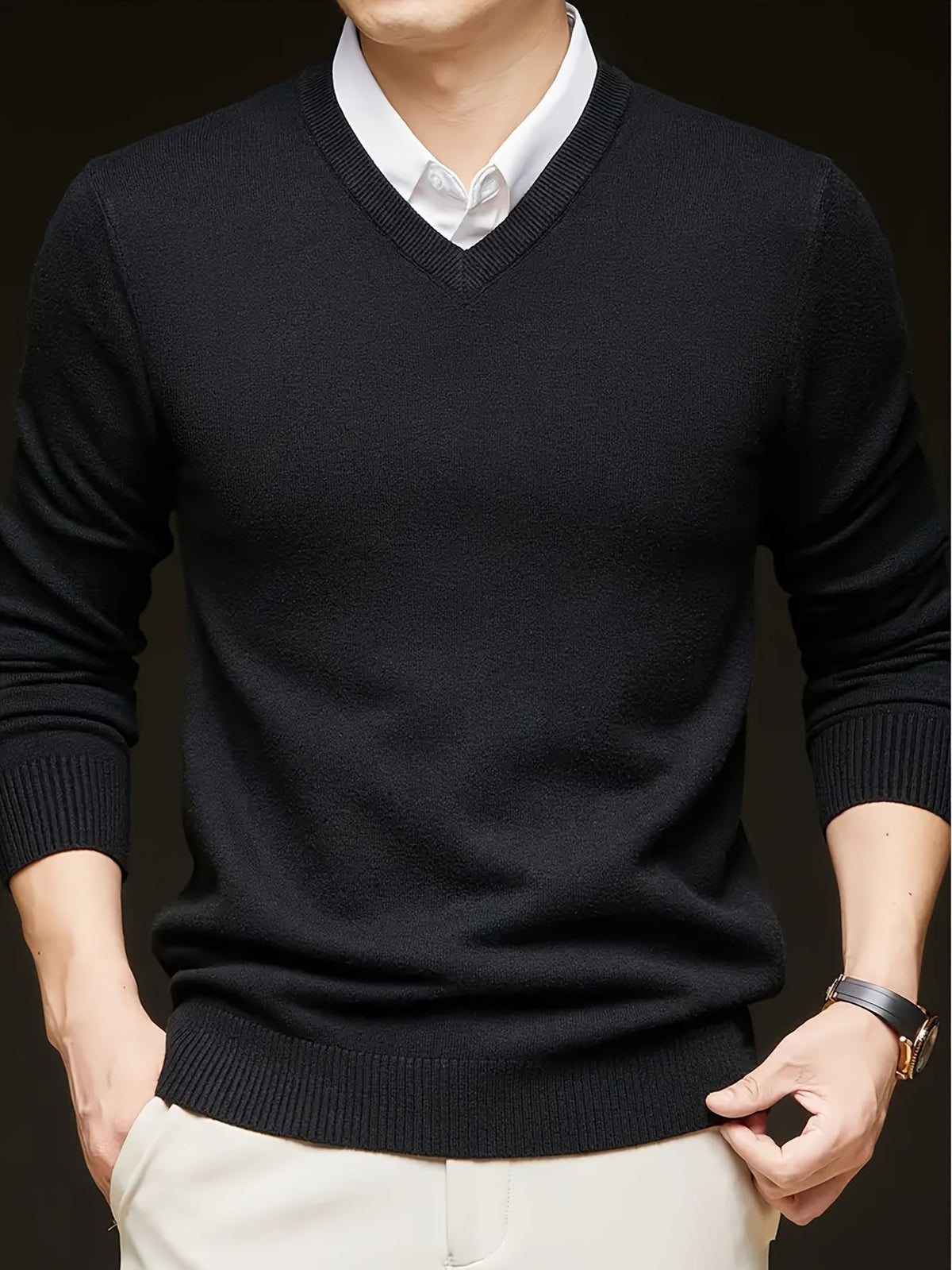 Nigel | Eleganter V-Ausschnitt-Pullover