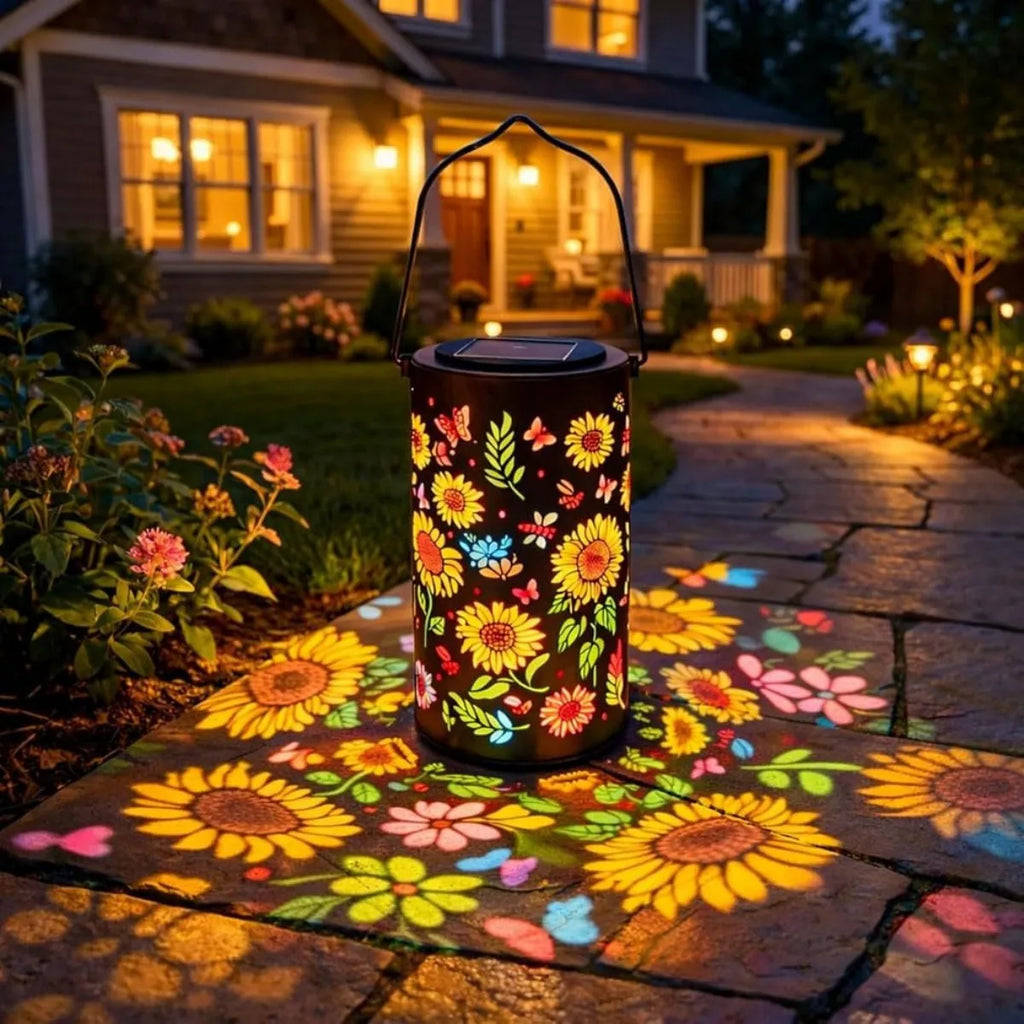 Sunflower Butterfly Hollow Solar Lantern