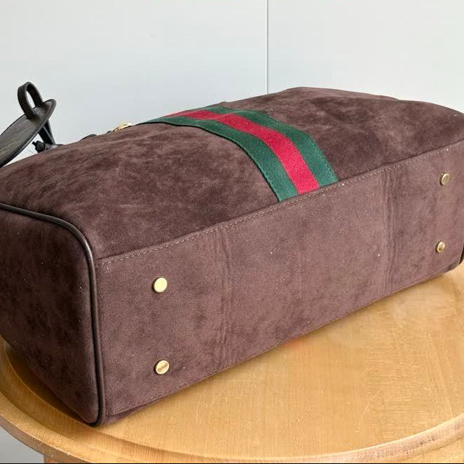 Gucci 1955 Horsebit Boston Bag — Dark Brown Leather