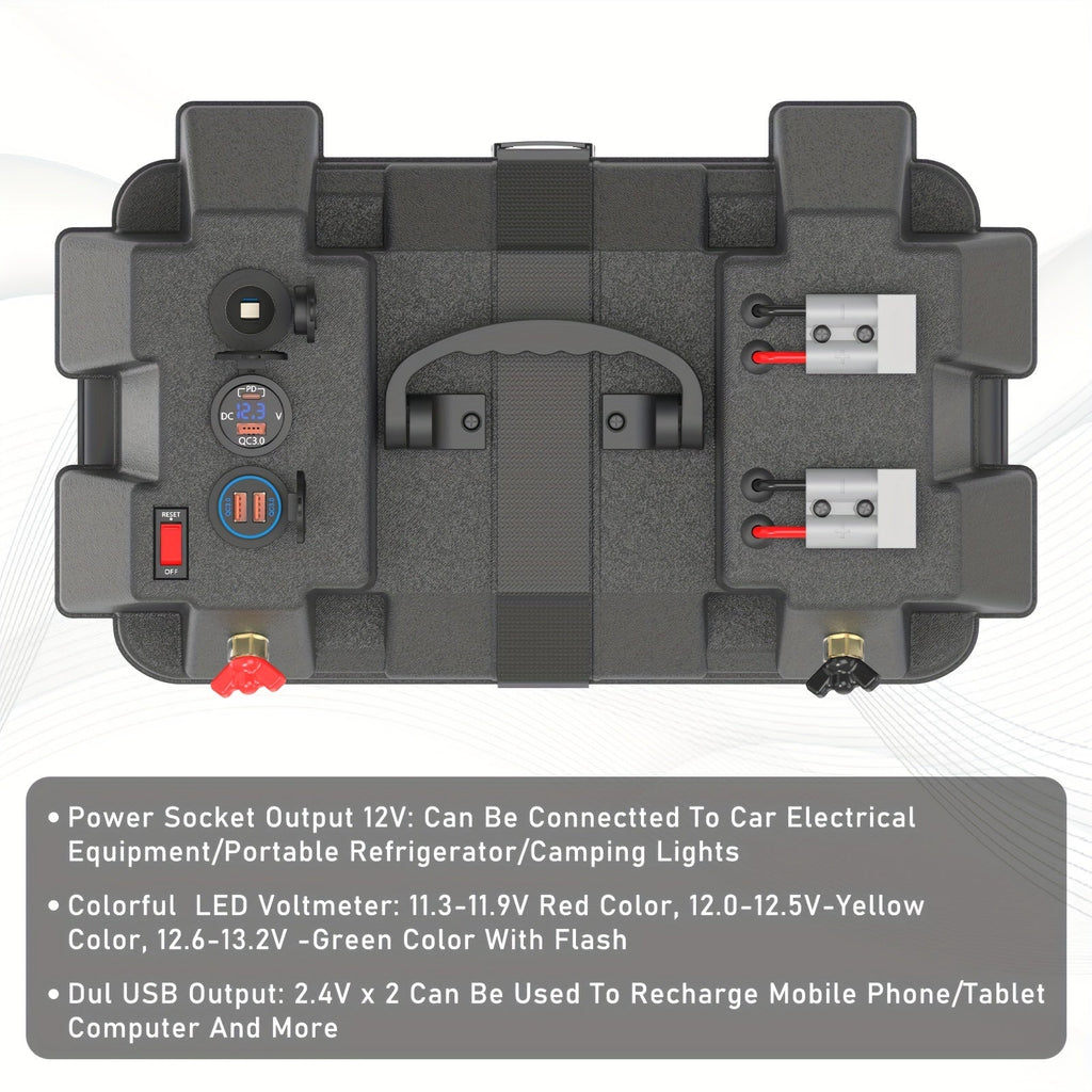 RV Battery Box Power Center Group 24-31 Smart Battery Holder with QC3.0 PD Fast Charge USB DC for an Everyday Personal Care Routine