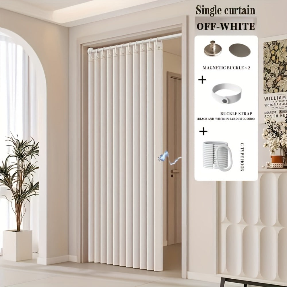 Magnetic Room Divider Curtain Doorway - Rodless Bohemian Striped Door Curtain, 210GSM Thickened Polyester