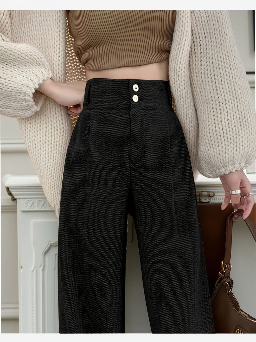 Estella | High-Waist-Hose mit weitem Bein