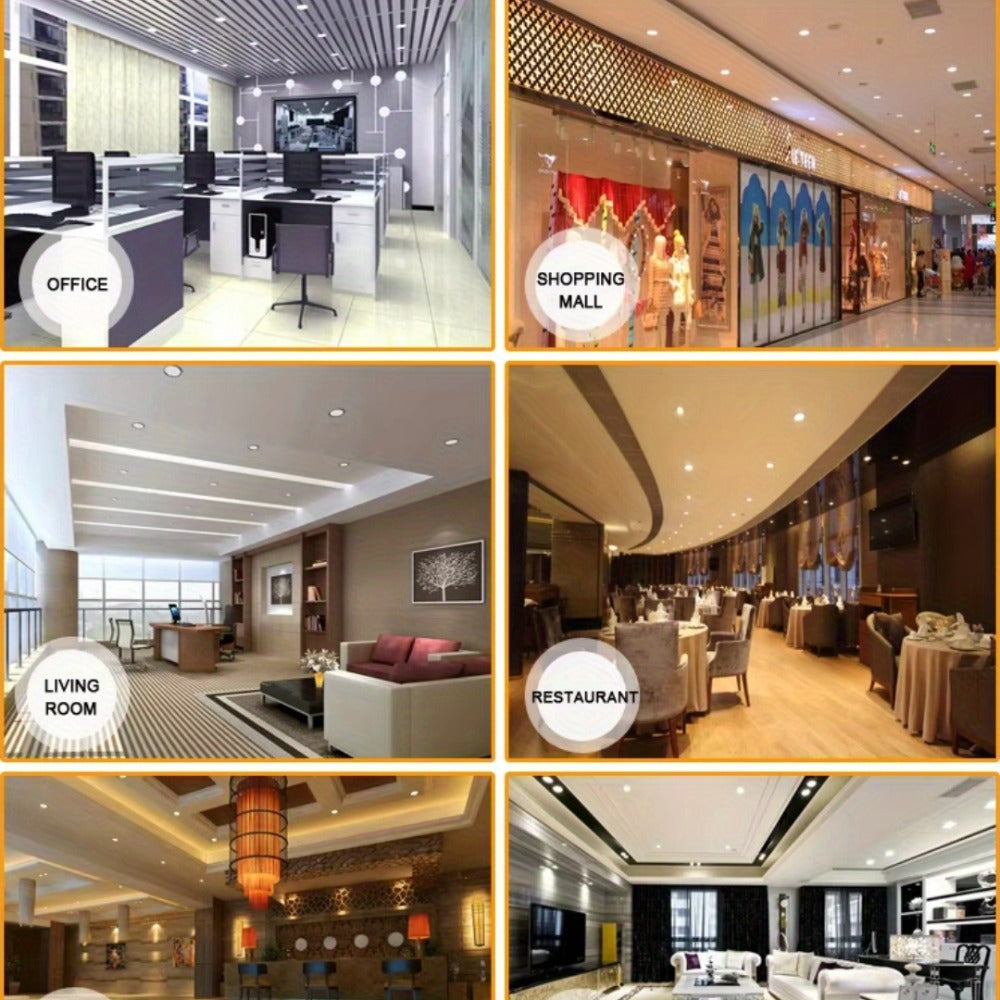 6 Inch LED Recessed Light 5CCT Selectable Dimmable - 12W 1050LM, 2700K-5000K, ETL Listed Slim Canless Downlight for Kitchen