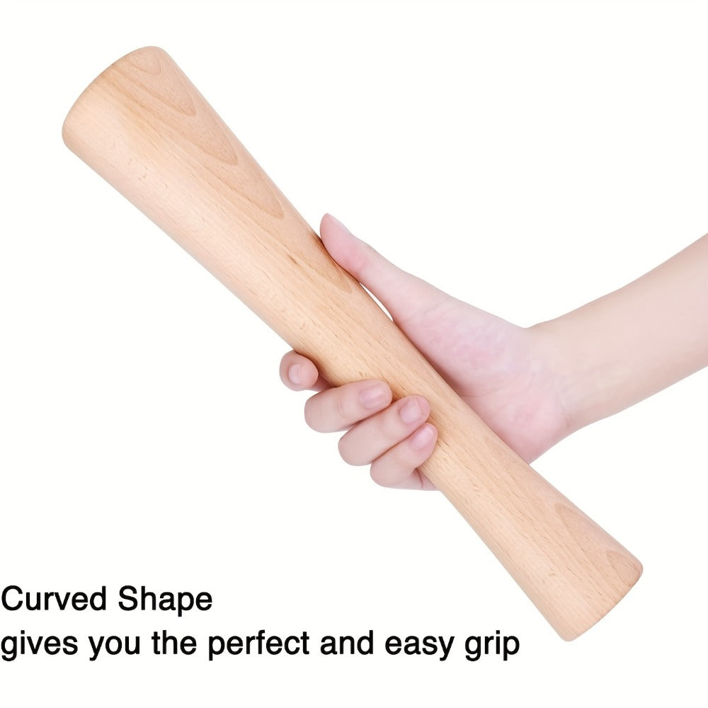 Wooden Sauerkraut Pounder for Mason Jars - 11.6 Inch Solid Wood Fermentation Tamper Kraut Pounder Pestle for Vegetable Fermentation