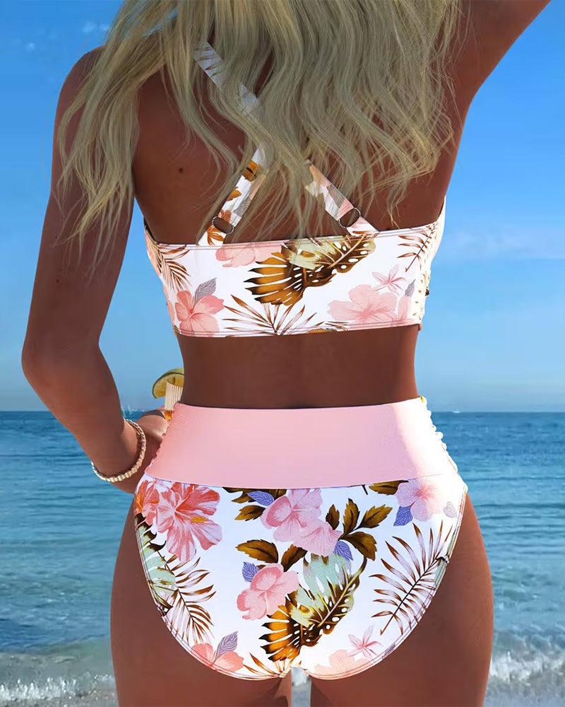 Sasha | Stilvoller Bikini mit floralen Cut-outs
