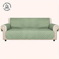 Sofa Cover Quilted Microfiber Three-Seat Panel Set with Two Foam Tubes, Straps and Side Pocket