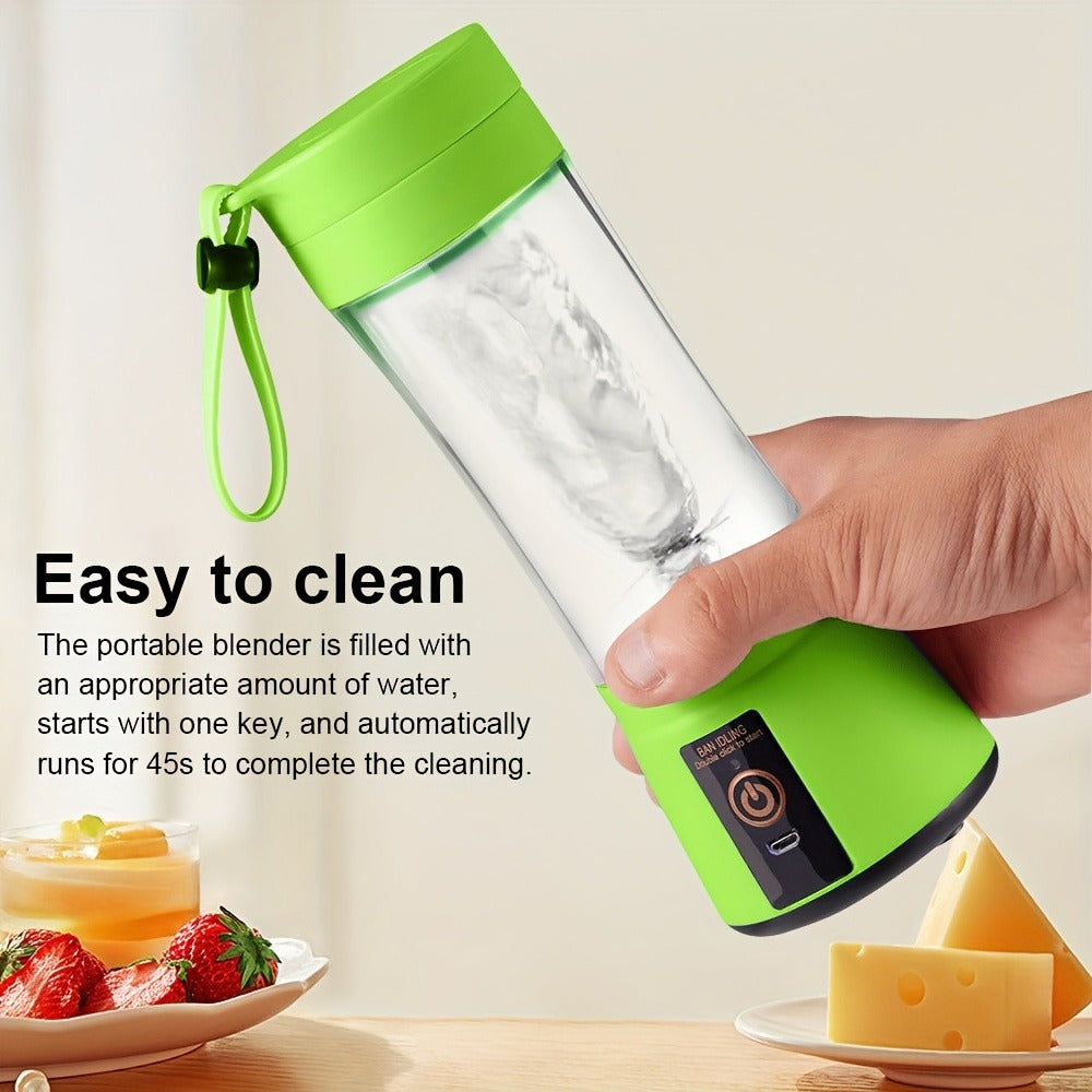 Blender Cup with USB Rechargeable 380ML and 6 Blades for Smoothies