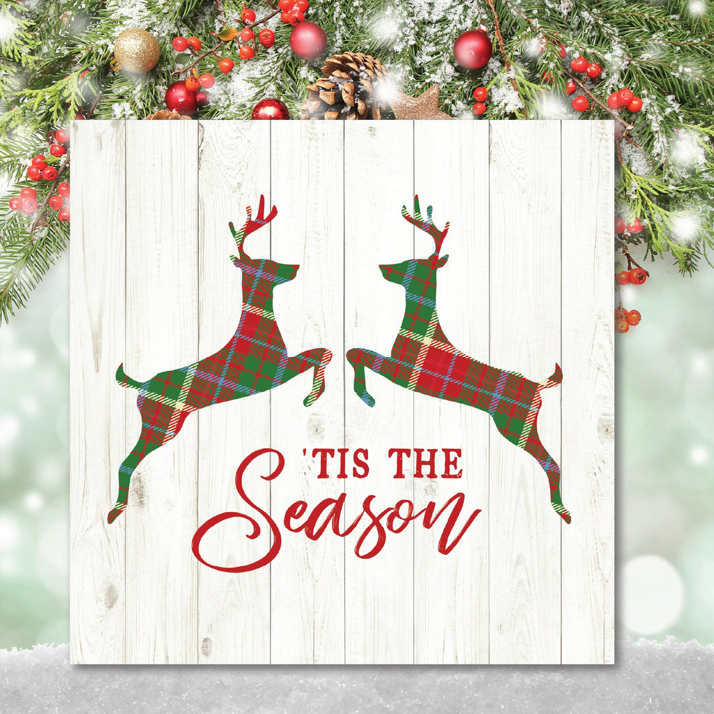 Plaid Reindeer Gallery-Wrapped Canvas Wall Art