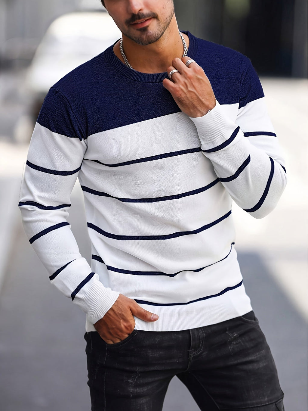 Rory | Colour-Block Striped Pullover