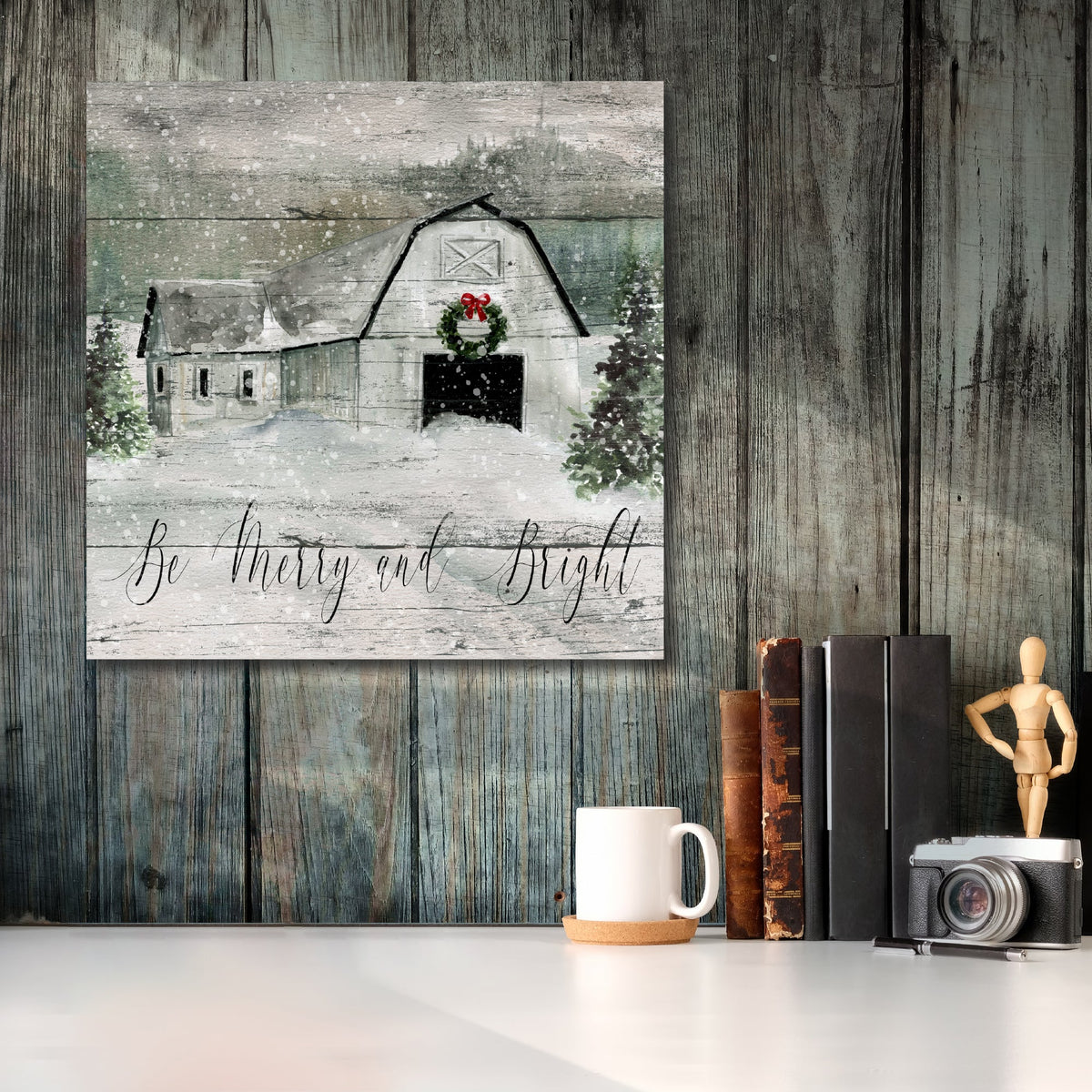 Merry and Bright Barn Gallery-Wrapped Canvas Wall Art