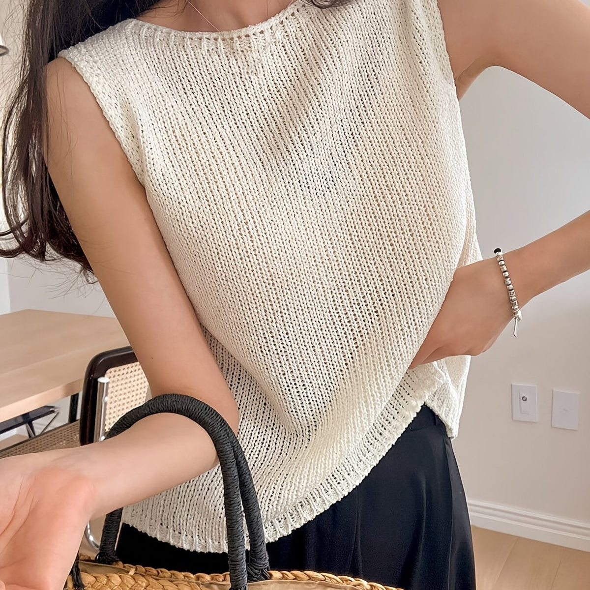 Juniper | Entspanntes ärmelloses Stricktop