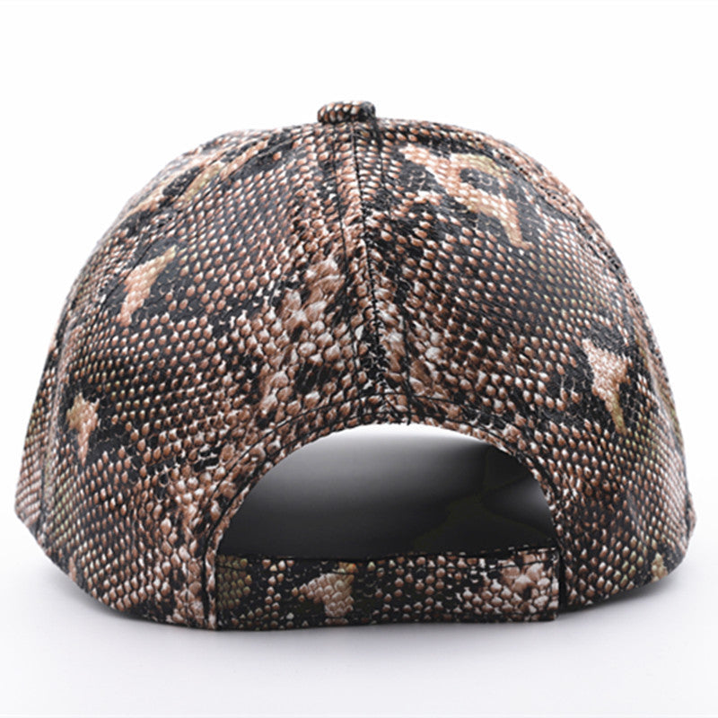 Jackson Baseballkappe aus Kunstleder mit Schlangenmuster, verstellbar, Unisex