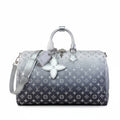 Louis Vuitton Keepall Bandoulière 50 – Silver Grey Gradient Monogram Giant LV Flower Patch