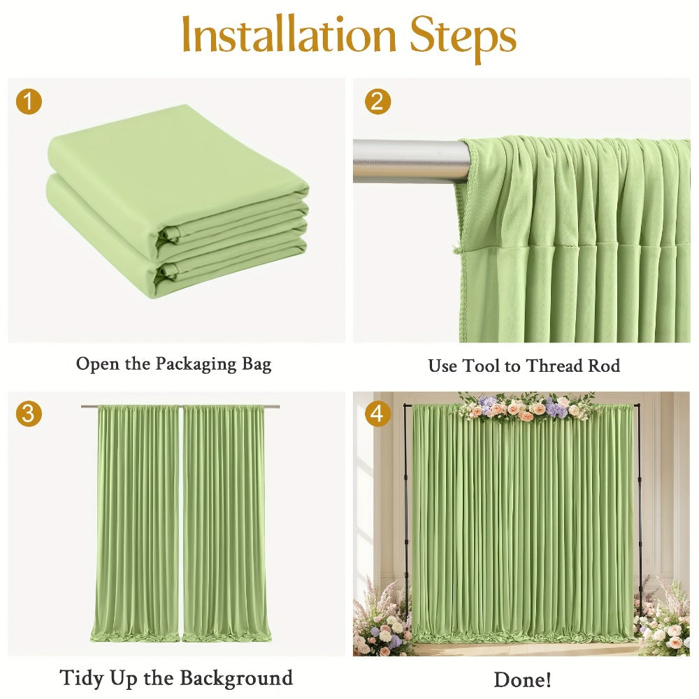 Elegant Fabric Backdrop Curtains 4pcs with Poles 59x85in Non-Transparent Wrinkle-Free Party Photo for an Everyday Personal Care Routine