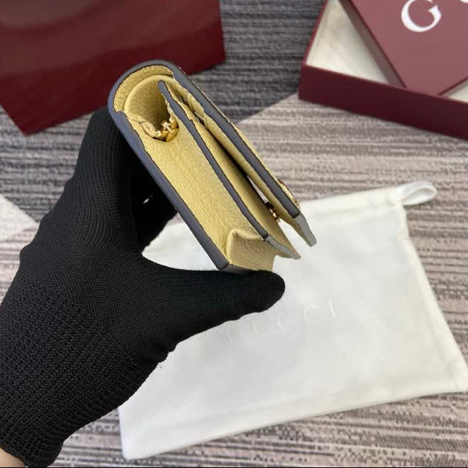 Gucci GG Marmont Card Wallet — GG Supreme Canvas & Cream