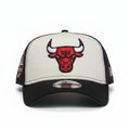 New Era 9Forty Chicago Bulls A-Frame Trucker Cap — Cream & Black