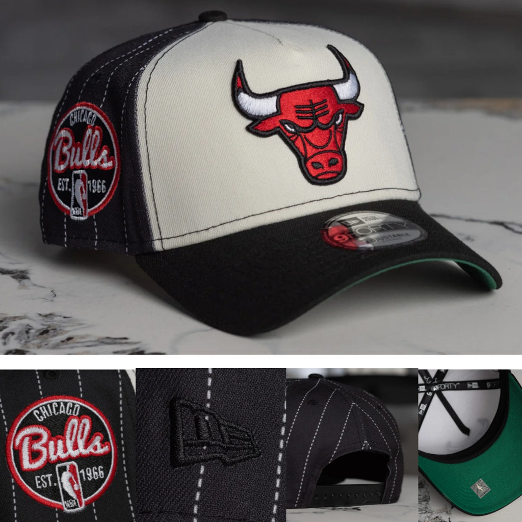 New Era 9Forty Chicago Bulls A-Frame Trucker Cap — Cream & Black