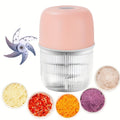 Electric Garlic Chopper USB Rechargeable Mini Food Chopper with 800mAh Battery - Portable for Home Cooking, Dining and Outdoor Meals