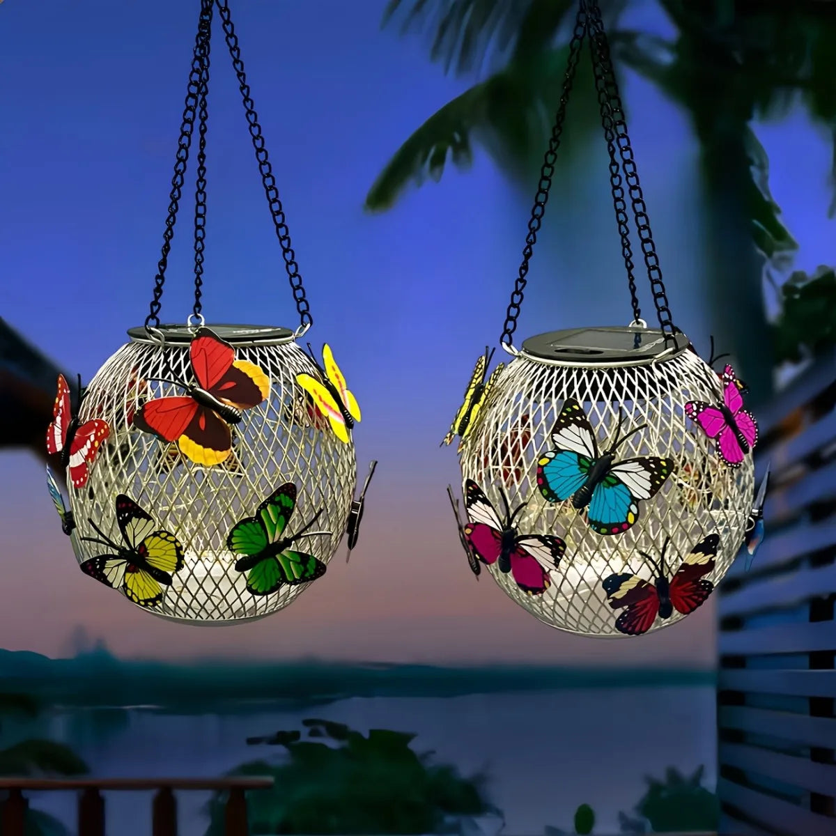 Butterfly Mesh Solar Hanging Lantern