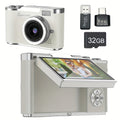 Digital Camera 1080P Model LK007 with 2.4-Inch Flip Screen, 32GB Card, Rechargeable Battery and Three Colors