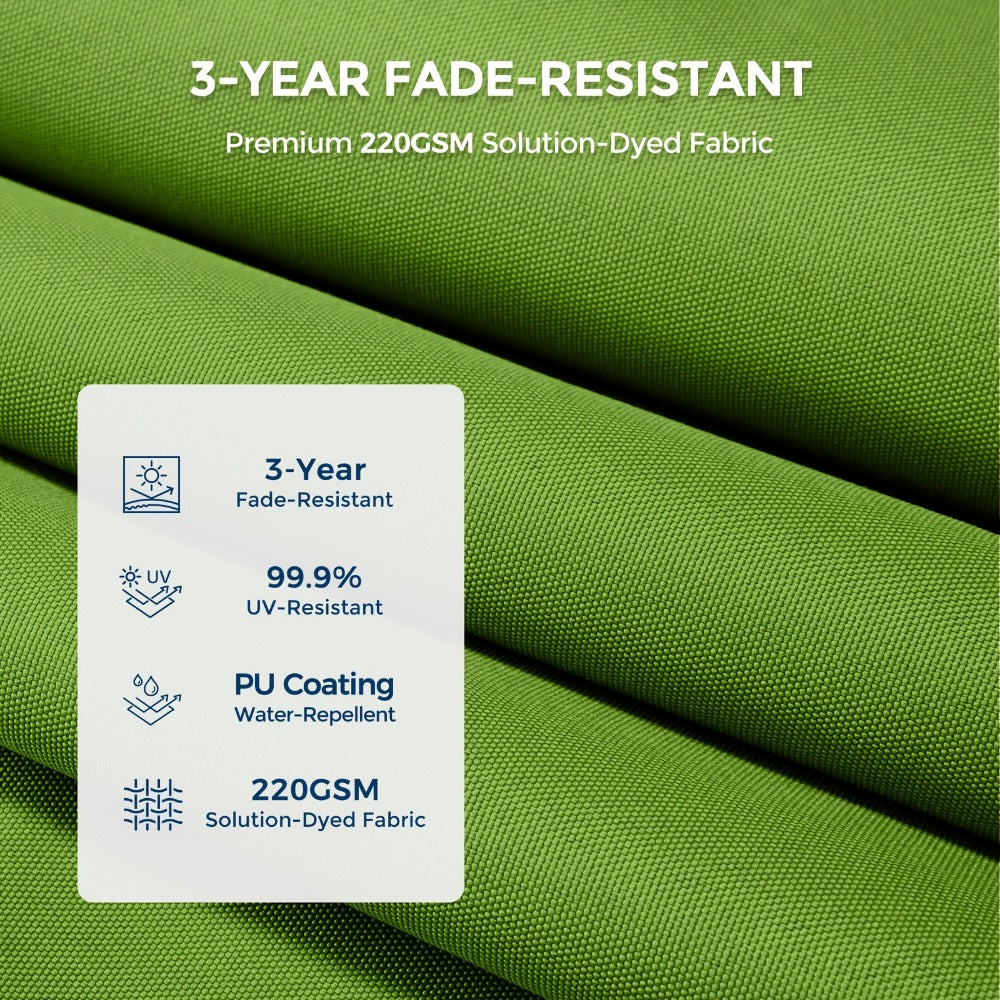 Patio Umbrella 7.5FT Solar LED Style with 18 Lights, 1800mAh Panel, Tilt, Crank and No Base