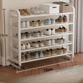 Shoe Rack 5-Tier Narrow Floor Organizer for Up to 18 Pairs in Black or White Tool-Free Options