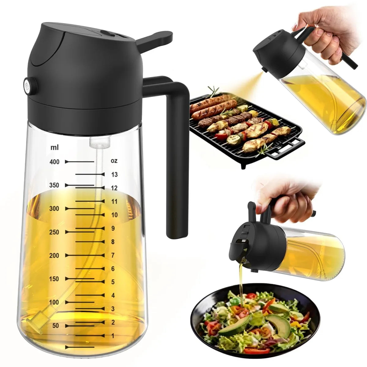 Dual Purpose Glass Oil Sprayer Dispenser