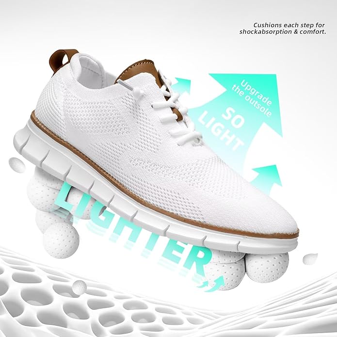 Men's Casual Dress Sneakers – Lace-Up Fabric Walking Shoes