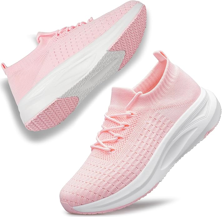 Women's Slip-On Comfort Walking Shoes – Lightweight Knit Sneakers