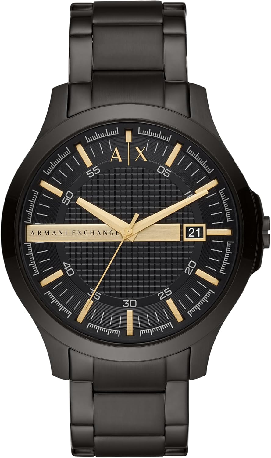 Armani Exchange Hampton AX2413 Herren-Chronograph – Schwarzes Zifferblatt mit schwarzem Edelstahlarmband