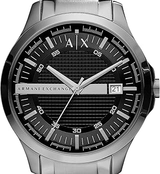 Armani Exchange Hampton AX2103 Herren-Chronograph – Schwarzes Zifferblatt mit silberfarbenem Edelstahlarmband